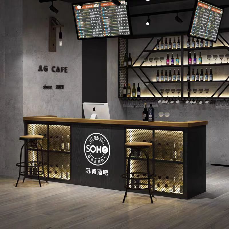 Custom Modern LED Wood Bar Tables
