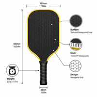 Raquette de pickleball en fibre de carbone brute Lingjun T700, noyau en nid d'abeille de 16 mm, norme USAPA, raquette professionnelle pour l'entraînement et le divertissement, logo personnalisé