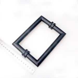 北米高品質シャワーエンクロージャー強化ガラスドア6 "/8" マットブラックブラス/304SSマイトプルハンドル