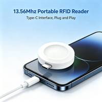 Lector de Tarjetas RFID IC HF de 13.56MHz Tipo-C, Suministro de Fábrica, Formato UID Ajustable, Lector de Tarjetas Inteligentes sin Contacto Portátil para Teléfono Móvil