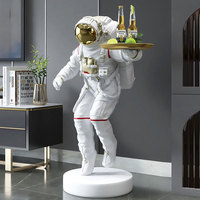 Statue d'astronaute créative en fibre de verre et résine pour décoration de salon, Ornement de mariage