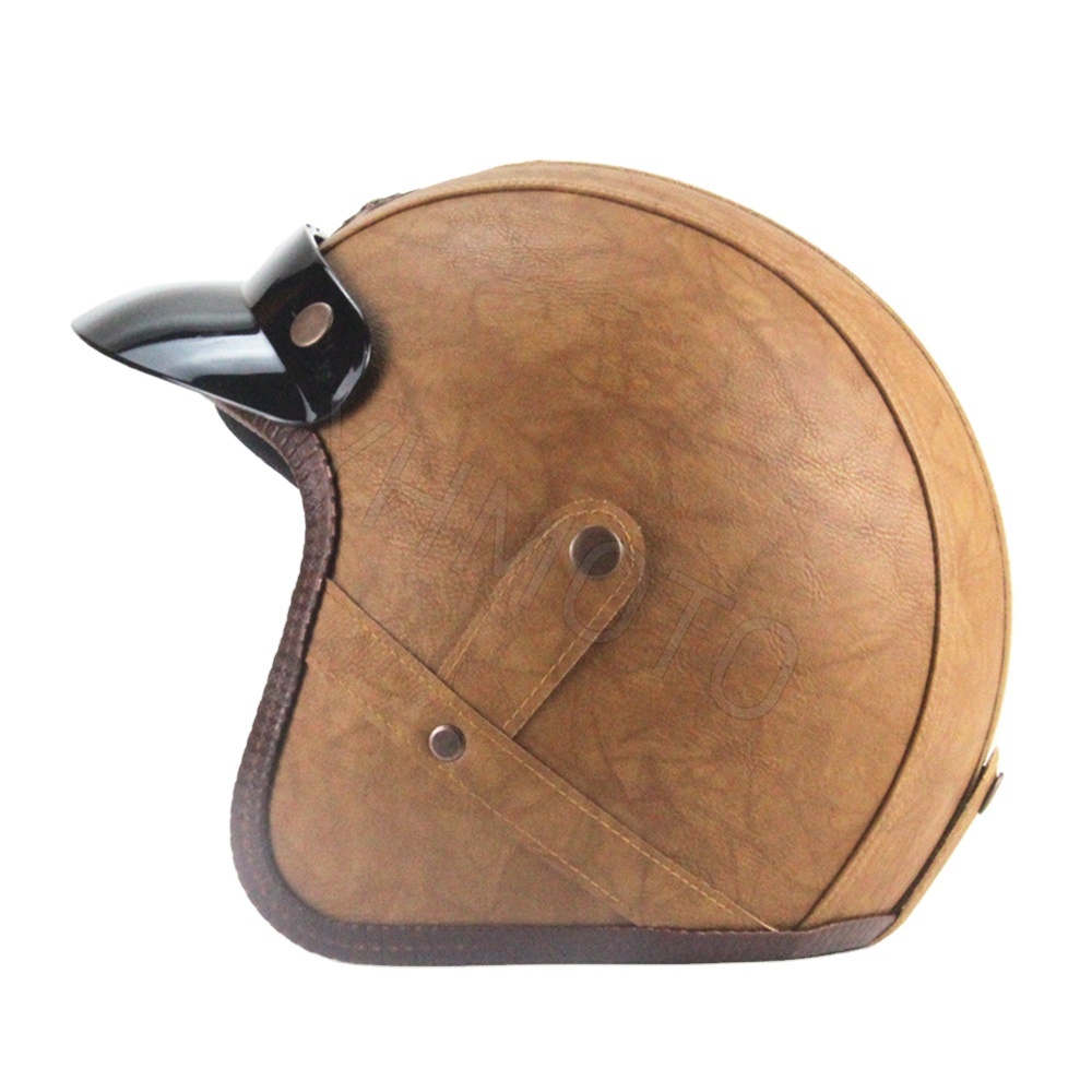 bobber motorcycle helmets Open Face Helmet DOT Approved - YEMA Helmet YM-627 Motorbike Moped Jet Pilot Crash Chopper 3/4 Half Helmet with Sun Visor for Adult Men Women Top 10 Best Helmet For