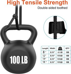 8 + 12 + 14 + 18 pulgadas, bridas dentadas de doble cara, tamaño surtido, 100 LBS, resistencia a la tracción, bridas para cables de nailon de alta resistencia - Product Image 5