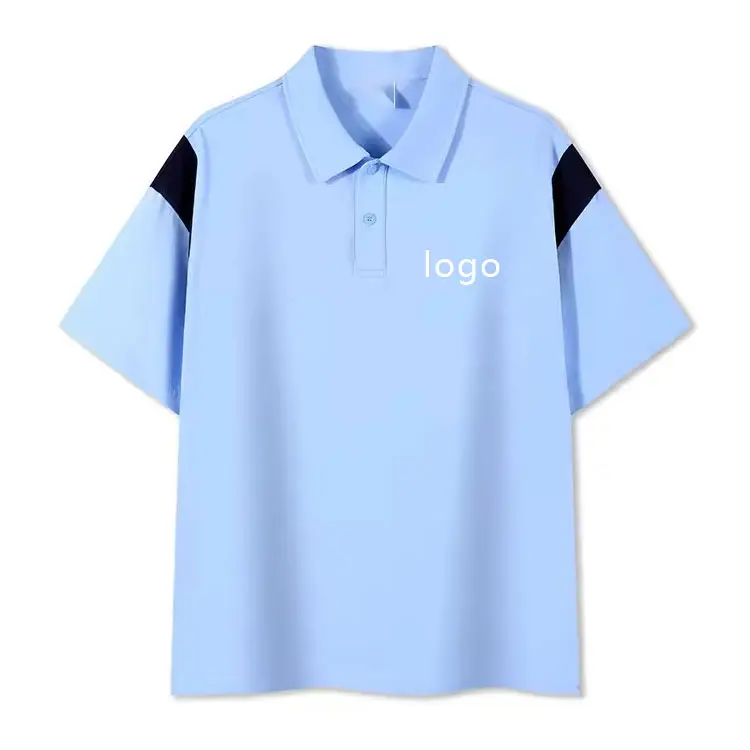 Custom Geborduurde Polo T-Shirt Geborduurde Zakelijke T-Shirts Wafel Gebreide T-Shirt Oversized Business Logo T-Shirts