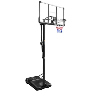 プロフェッショナルポータブル50インチPCビッグバックボードバスケットボールフープ、調整可能な10フィートバスケットボールスタンドシステム