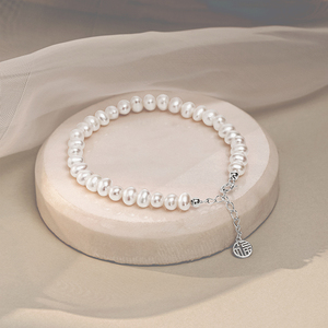 Trang Sức Bạc 925 Bán Sỉ Vòng Tay Ngọc Trai Nước Ngọt Màu Trắng Đính Cườm Điều Chỉnh Được Chow Tai Fook Cho Nữ - Product Image 3