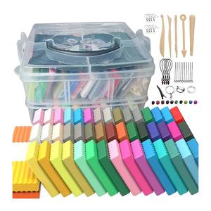 LISI 50 Couleurs Kit de pâte à modeler élastique non collante DIY Soft Air Dry Clay Polymer avec outils de sculpture Meilleur cadeau pour garçons filles - Product Image 1