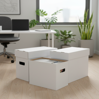 Boîtes d'archives robustes, durables, portables, en carton ondulé, avec logo personnalisé, laminage mat, doublure en éponge, revêtement UV