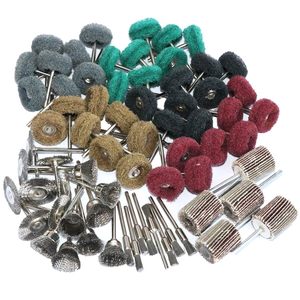 Lot de 69 mini-brosses abrasives avec tige de 3 mm, roues de polissage en acier pour outils de perçage et ébavurage - Product Image 1