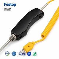 WRNK-187 K Type Armored Handheld Thermocouple Stainless Steel Probe Sensor Suhu Tinggi untuk Aluminium Cair, Seng, Air