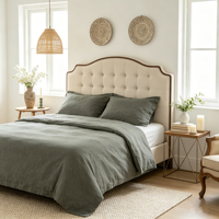 HONI Fabricants professionnels – Collection Maison Style Luxe – Parure de lit 3-en-1 douce 200TC pour lit double avec housse de couette