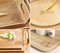 Plateau de magasin de dessert rectangulaire de style japonais Assiette à dîner en bois pour gâteau et boulangerie Assiette à pain Plateau de présentation avec poignée
