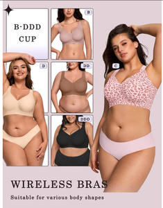 Sujetadores inalámbricos con soporte push-up para mujer, tallas S-5XL, sin costuras, lencería <span class=keywords><strong>de</strong></span> gel <span class=keywords><strong>de</strong></span> 4 capas, ropa interior personalizada ODM OEM con tirantes anchos - Product Image 3