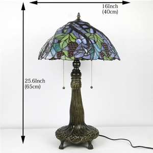 LongHuiJing - Lámpara de Mesa con Pantalla de Vidrio Flexible Ecológica de 16 Pulgadas para Uvas, Estilo Retro, para Mesita de Noche - Product Image 4