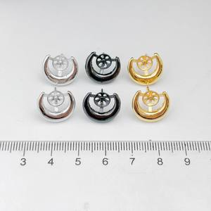 22387 Argent S925, Accessoires de perles DIY, Bijoux en argent simples, Boucles d'oreilles, Perles de 10-12 mm, Plateau vide, Boucles d'oreilles à clous tendance - Product Image 4