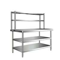 Table de travail en acier inoxydable 304 robuste avec étagère inférieure, facile à nettoyer, structure stable, pour la préparation culinaire