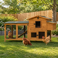 Poulailler en bois massif de haute qualité, imperméable et respirant, de grande taille, en forme de maison, avec plateau en plastique pour poules pondeuses
