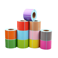 Kertas Label Perekat Printer Thermal Warna Tahan Air Ukuran 4x6 Inch (100x150mm) Kustom Pabrik, Stiker Transfer Panas Langsung