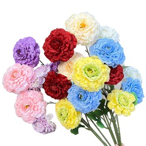 Fleurs artificielles en soie, arrangement floral à 3 têtes, poisson Koi, décoration de mariage et de maison, fabrication chinoise, moulage par injection, fait main - Product Image 5