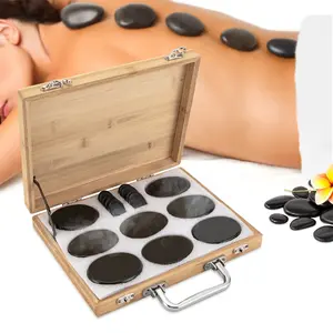 ZS Hot Stones Massage Warmer Kit with Heater Hot Rocks Basalt Massage Stones Home Spa Body Therapy Relaxing Beauty Care Tool