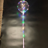 Nouveau 2023 Ballon Lumineux LED Rond Transparent Personnalisé Bobo LED avec Bâton pour Noël