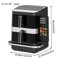 267168 Four à pizza multifonction 3-en-1 avec friteuse à air et grill pour cuisine, Nouveau modèle 2026
