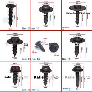 IJzer Staal Metrische autoschroeven Spatbord Motorbescherming Bumperbevestiging Speciale clips Zelftappende schroeven Fijne draad Zwarte oxideafwerking - Product Image 3