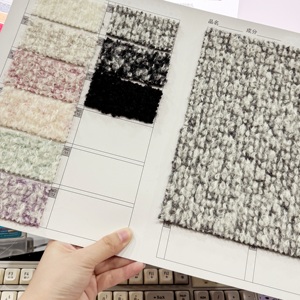 Nuovo Arrivo: Tessuto Bouclé in Lana Mohair e Alpaca, Morbido e Confortevole, Rosa Chiaro, per Cappotti Invernali, Prezzo di Fabbrica - Product Image 6