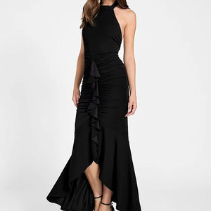 ชุดเดรสทรงเอสำหรับผู้หญิง แขนกุด คอทรงโอ ยาวกรอมพื้น ผ้าเรียบ ระบายชาย  ใส่สบาย ระบายอากาศได้ดี เป็นมิตรกับสิ่งแวดล้อม - Product Image 2