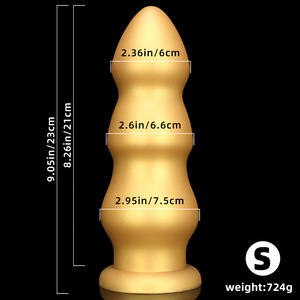 Jouet <span class=keywords><strong>anal</strong></span> géant en or extra large et doux pour hommes et femmes, pour le fisting, énorme et épais, pour adultes. - Product Image 4