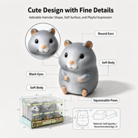 Jouet anti-stress Hamster Squishy à remontée lente, en TPR souple, animal sensoriel à presser, cadeau de fête pour enfants