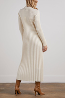 Robe pull en tricot personnalisée Polo pour femmes Pull à manches longues à col en V Maxi pour l'hiver Robes pull en tricot côtelé pour femmes de grande taille