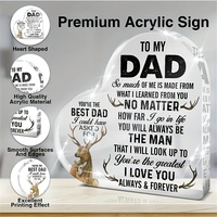 Plaque commémorative familiale en acrylique transparent, style minimaliste et luxueux, cadeau décoratif pour papa, fille, fils, gravée au laser, imprimée UV