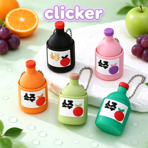 FUSEJOYFun Porte-clés Pendentif Jouet de Décompression en Forme de Bouteille de Vin 3D Imprimée, Design Cartoon Original - Product Image 1