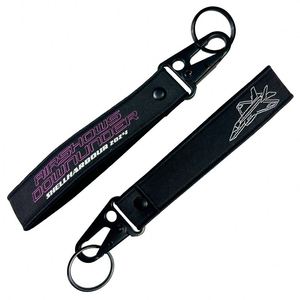 High Quality <b>Custom</b> Logo Print Short Wrist Lanyard Keychain Promotional Metal Carabiner <b>Key</b> Tag with Brand Name - Product Image 2