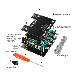 Bảng mạch khuếch đại công suất kỹ thuật số <span class=keywords><strong>2.1</strong></span> kênh ZK-MT21 2*50W + 100W âm thanh nổi bt5.0 Bass Amp AUX tuyến tính (Bộ So Sánh Bộ khuếch đại) - Product Image 3