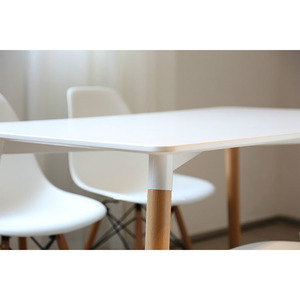 <strong>White</strong> Modern Fashion MDF <strong>Dining</strong> Table Cover <strong>Set</strong> <strong>4</strong> Seater <strong>Chairs</strong> Home Furniture Stainless Steel Legs - Product Image 4