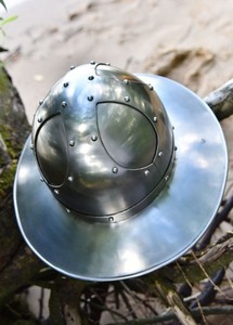 Casque médiéval en acier avec protège-joues, casque de chevalier, armure de style européen, protection historique de la tête, portable pour musée - Product Image 3