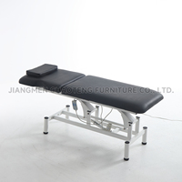 Table de massage pliable moderne, électrique, manuelle et hydraulique, avec cadre métallique et revêtement en cuir haute densité, pour salon de beauté, spa et usage domestique.