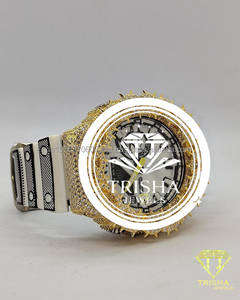 Reloj de lujo con diamantes de moissanita VVS fabricados en India, bisel de espiga de plata de ley 925, estilo hip hop, para hombre y mujer - Product Image 4