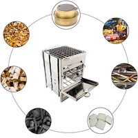 Poêle à bois portable d'extérieur Barbecue à charbon pliable pour le camping en montagne Barbecue en acier inoxydable pour l'arrière-pays