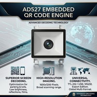 Module lecteur de codes-barres 1D 2D intégré AD527 avec écran, USB RS232 TTL232 pour TPV, borne de paiement libre-service et distributeur automatique
