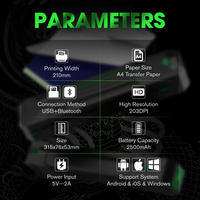 Impresora de Plantillas para Tatuajes de Acero Inoxidable EZ, Inalámbrica, con Batería, Mini Copiadora Térmica, Impresora de Transferencia