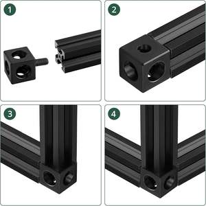 Manufacturer Custom Black Luxury Metal Table Corner Cube Mounting <b>Bracket</b> With Screws - Product Image 2