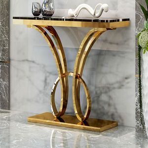 Luxury Stainless Steel Marble Top Entrance Foyer Console <strong>Entry</strong> <strong>Table</strong> Hallway <strong>Table</strong> for Home Hotel Furniture - Product Image 6