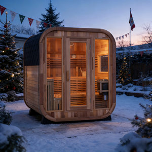 Sauna Tradicional de Vapor para 4-6 Personas, Sauna Cuadrada, Sauna Tradicional de Vapor de Cedro Rojo con Diseño de Patchwork - Product Image 3