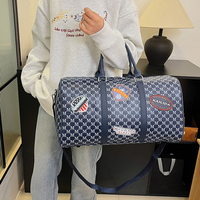 Sac de voyage en PU avec logo personnalisé, fabriqué directement en usine, avec monogramme M, fermeture éclair double sens et grande capacité pour la salle de sport, les voyages d'une nuit