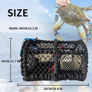 Cadre en acier soudé robuste <span class=keywords><strong>Cage</strong></span> à crabe en plastique pièges à homard de haute mer <span class=keywords><strong>Cage</strong></span> de pêche <span class=keywords><strong>Cage</strong></span> à appâts pour carpe - Product Image 5