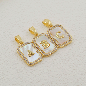 Nouveau 26 Lettre Pendentif Bijoux Incrusté De Coquillages De Perles A ~ z Lettres Diy Nom Personnalisé Première Lettre Pendentif Bijoux Collier - Product Image 6