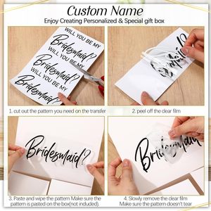 Boîtes de demande en mariage pour demoiselles d'honneur abricot, boîtes cadeaux de mariage avec couvercles, boîte de demande en mariage pour fête de mariage - Product Image 3